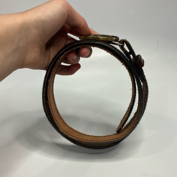 Vintage leather‎ belt with Eagle brass buckle by John T. Judd size 34 - Picture 2 of 6
